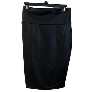 Faux Leather Midi Skirt
